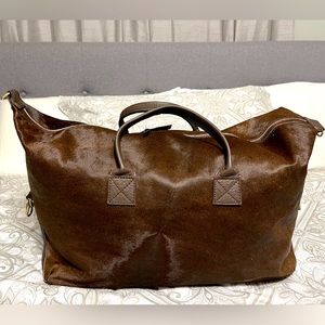 Madisons Brown Cow Hide Weekend Duffel (BRAND NEW)